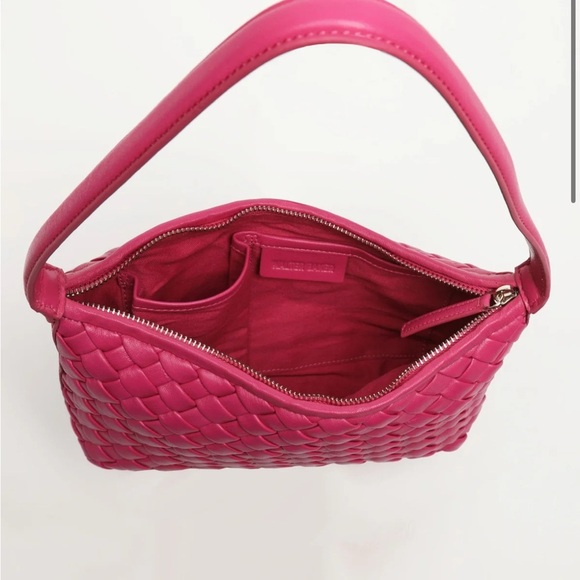 Walter Baker Hazel Shoulder Bright Pink Woven Satchel - Picture 2 of 9